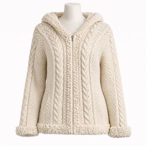 Size L Highlander Trading Company Women’s Vintage Wool Zip Sweater Heavy Knit